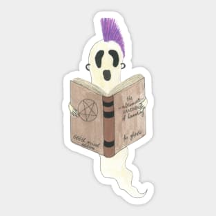 Rory the Curious Punk Ghost Hand Drawn Spooky Halloween Ghost Artwork in Watercolor and Ink Sticker